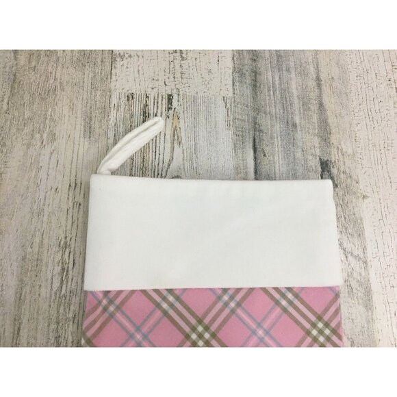 The Beaufort Bonnet Company Pink Pelham Bay Plaid Sleighbell Stocking NWT - Picture 3 of 8